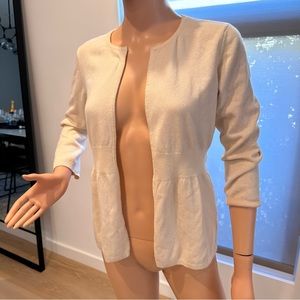 JULES ALLEN SZ M Cashmere  open Cardigan Cream Sweater No Buttons GREAT COND